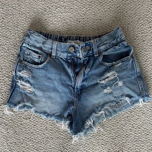 Zara Blue Distressed Jean Shorts